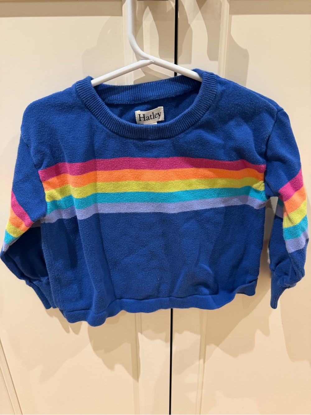 Hatley 3t Royal Blue Rainbow Stripe Kids Sweater